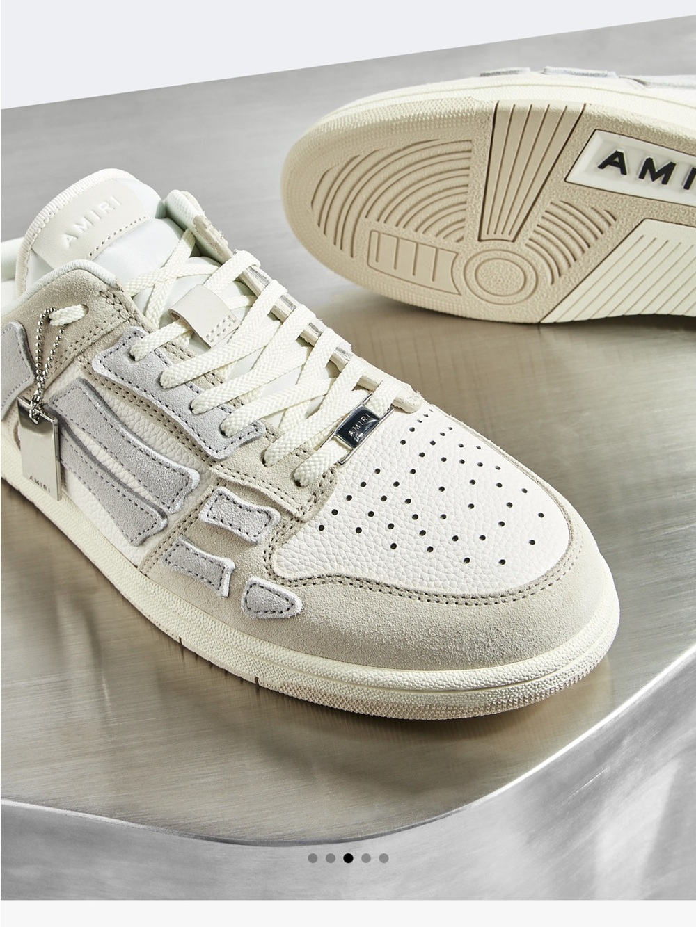 AMIRI Women's Cream & Off-White Suede and Leather Mules